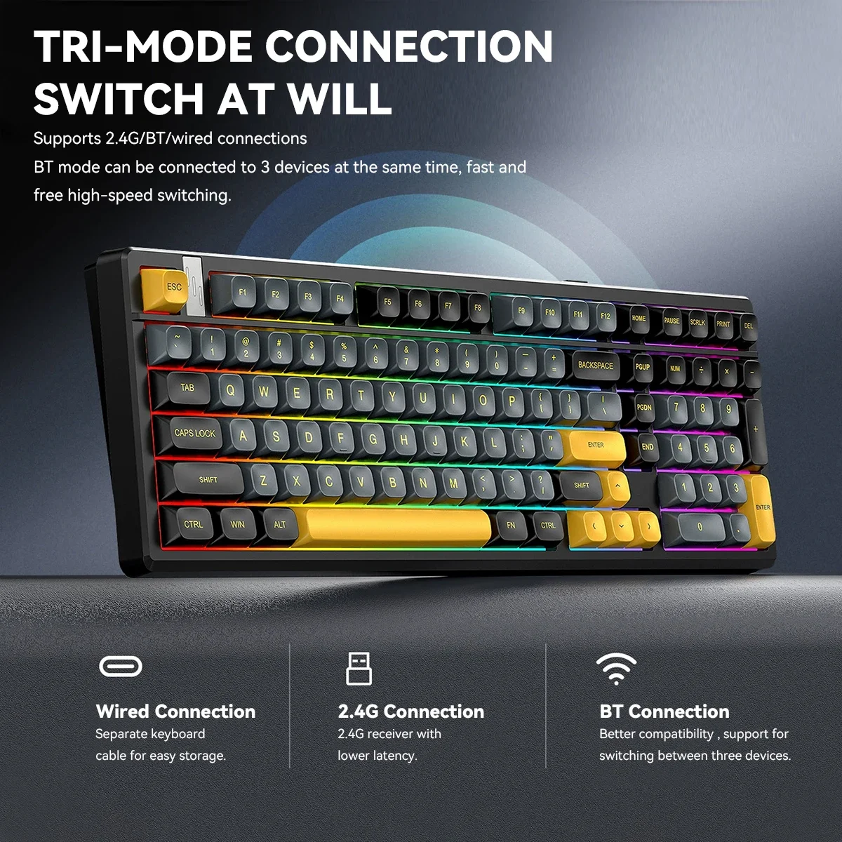 Wireless Mechanical Gaming Key - Gaming Keyboard Thocky 评论和价格