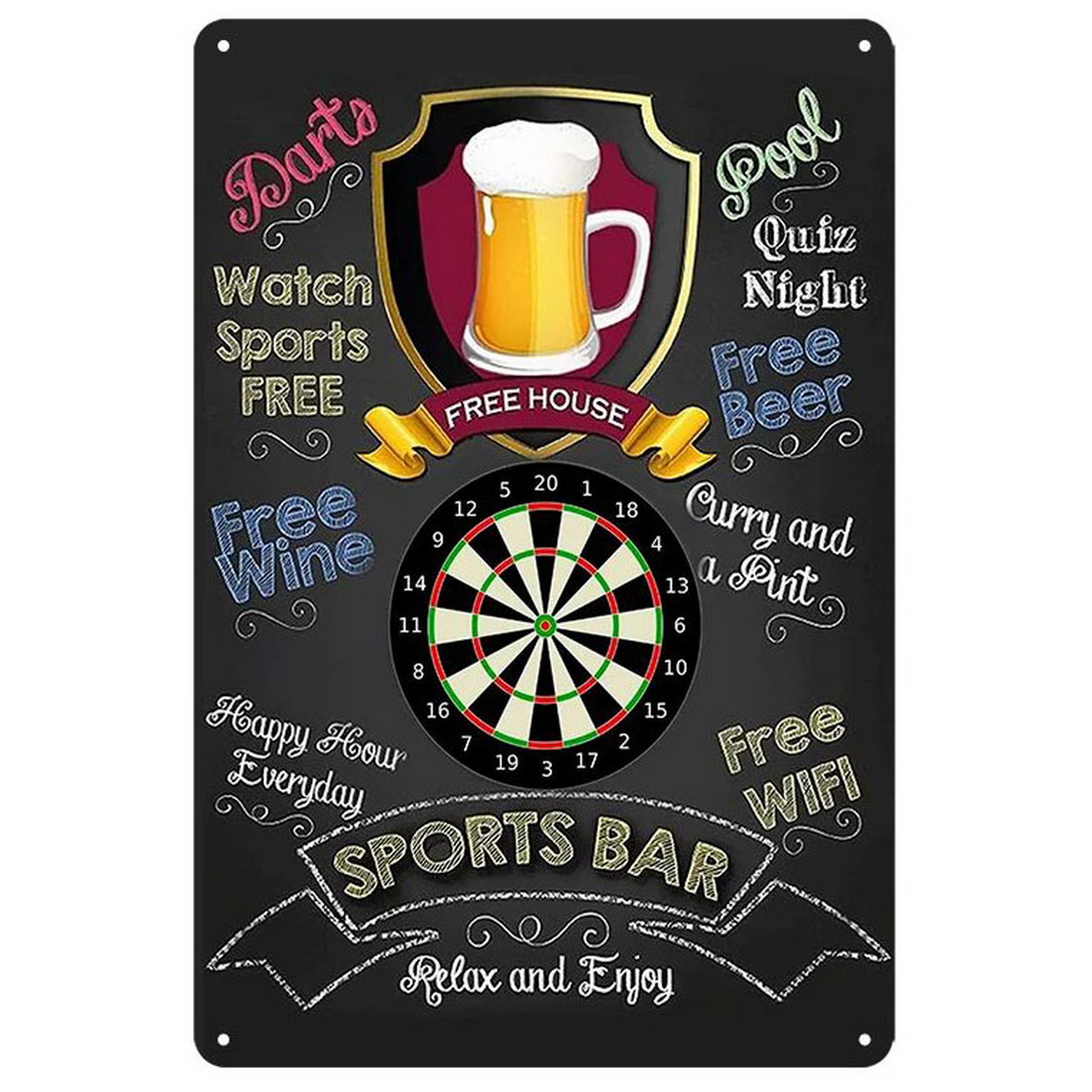 Vintage Darts & Beer Tin Sign, - Brass Weight Plate 评论和价格