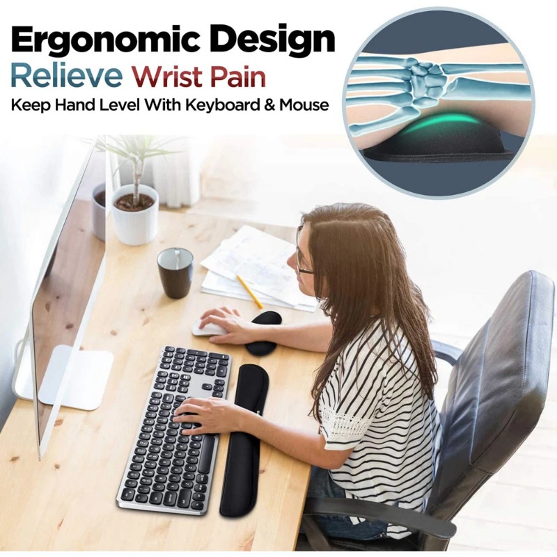 Ergonomic Keyboard Wrist Rest  - Gaming Keyboard And Mouse Set 评论和价格