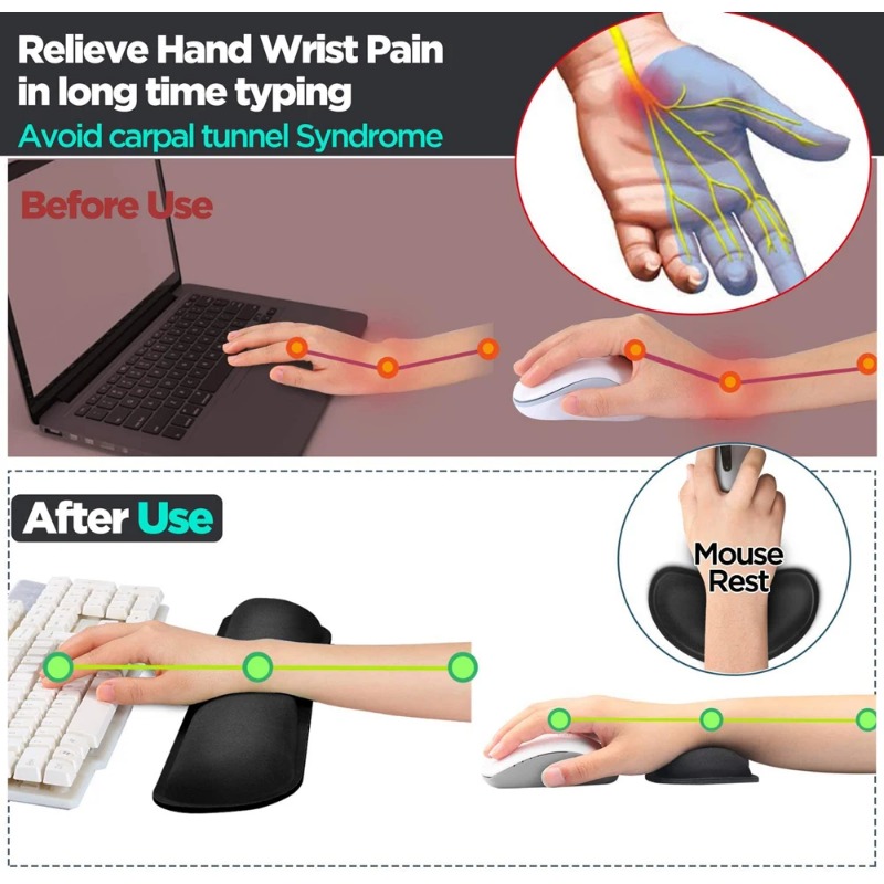 Ergonomic Keyboard Wrist Rest  - Gaming Keyboard And Mouse Set 评论和价格