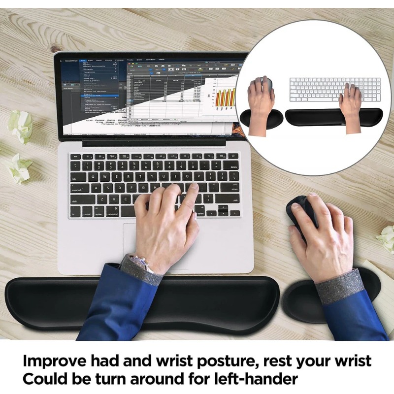 Ergonomic Keyboard Wrist Rest  - Gaming Keyboard And Mouse Set 评论和价格