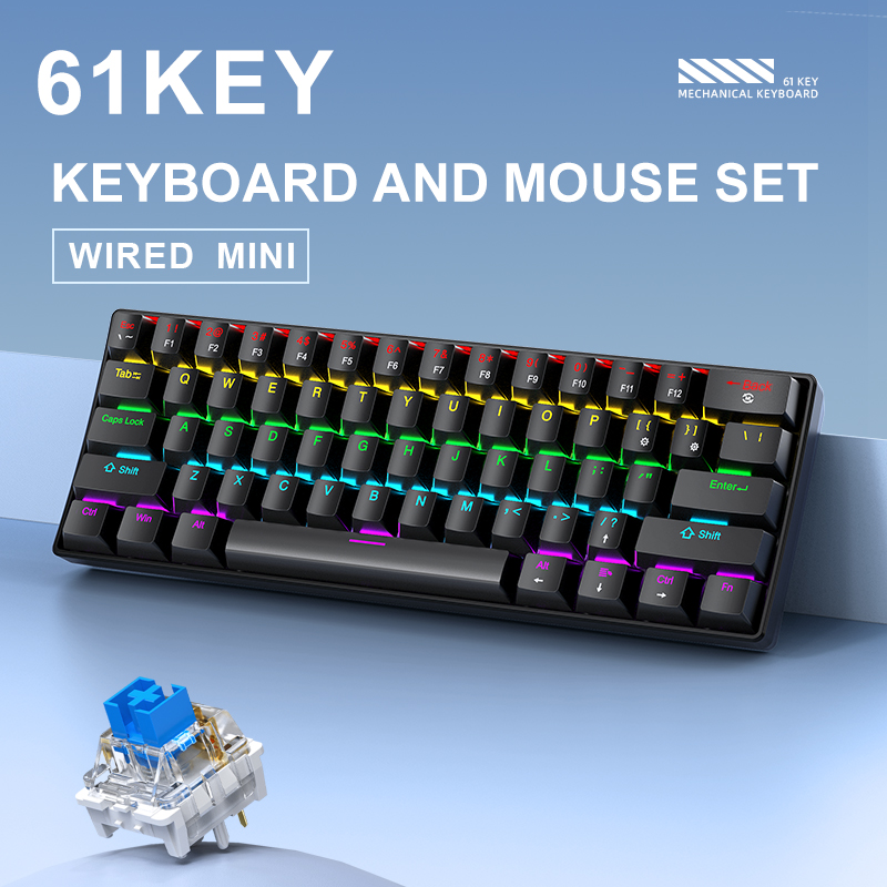 APAYADO K61 Mini Mechanical Ke - Gaming Keyboard And Mouse Set 评论和价格