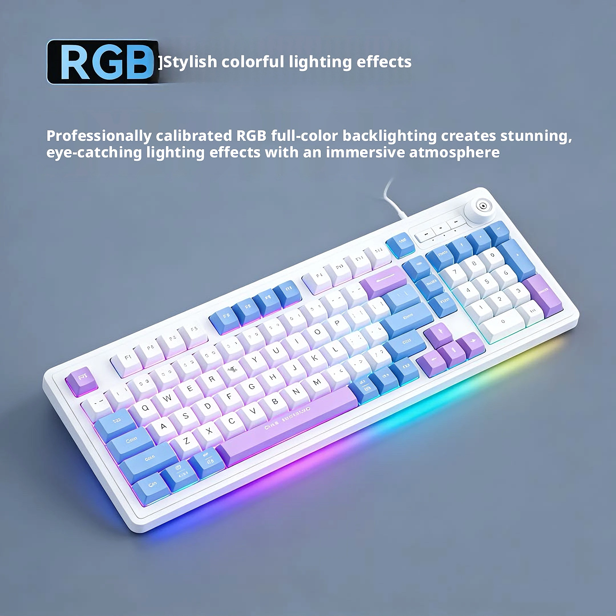 98Keys Wired Keyboard RGB Glow - Gaming Keyboard No Noise 评论和价格