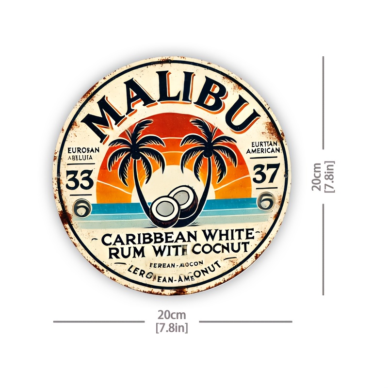 Vintage Malibu Rum Coconut Alu - Brass Weight Plate 评论和价格