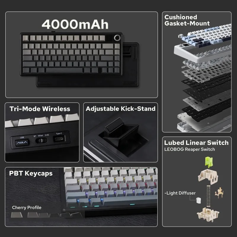 AULA F75 Max Mechanical Keyboa - Gaming Keyboard No Rgb 评论和价格