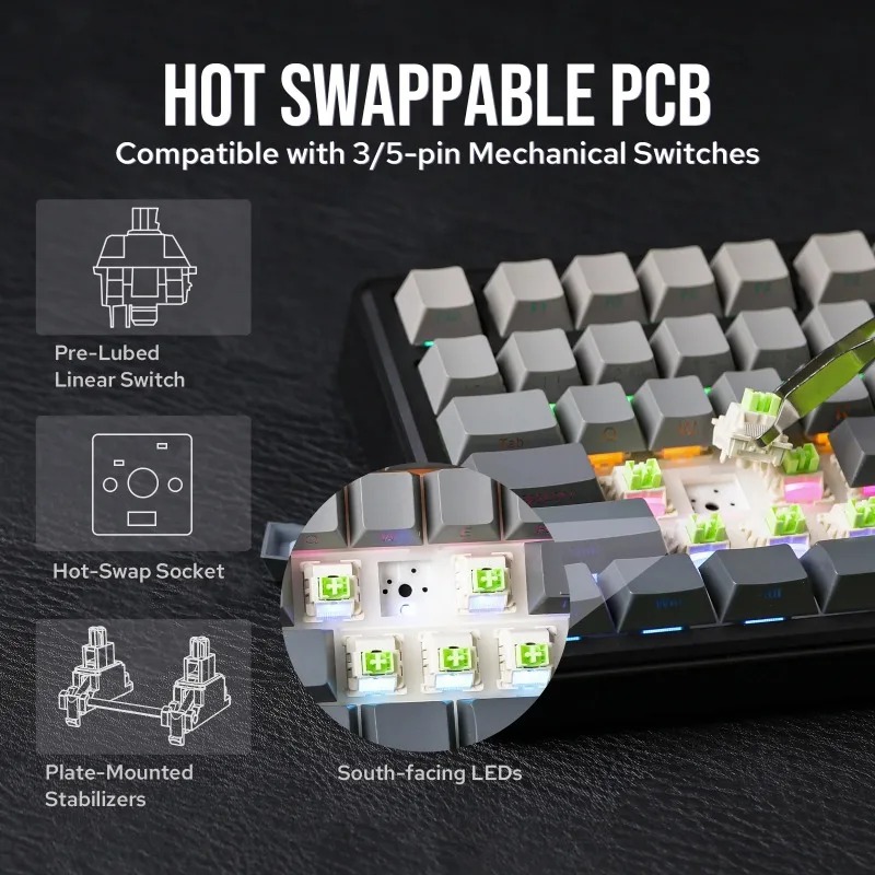 AULA F75 Max Mechanical Keyboa - Gaming Keyboard No Rgb 评论和价格