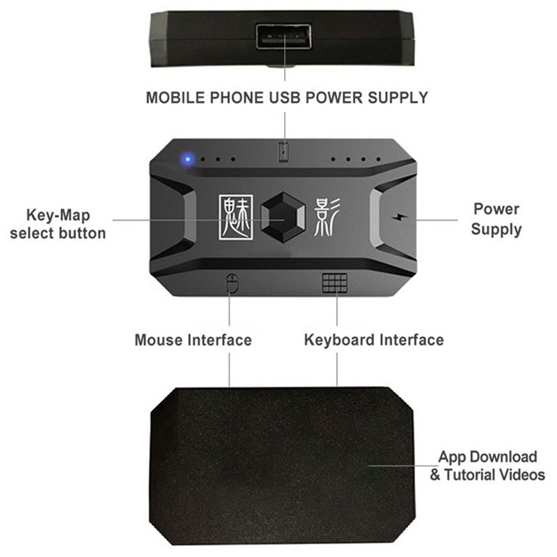 Classic-5X Plug And Play Gamep - Gaming Keyboard And Mouse Converter For Mobile 评论和价格