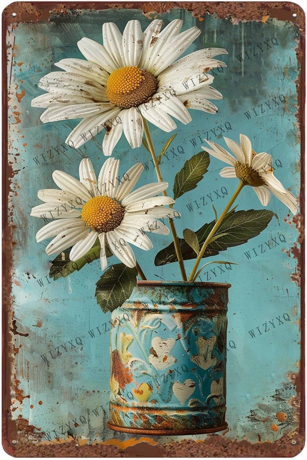 Metal Signs White Daisy Flower - Brass Weight Plate 评论和价格