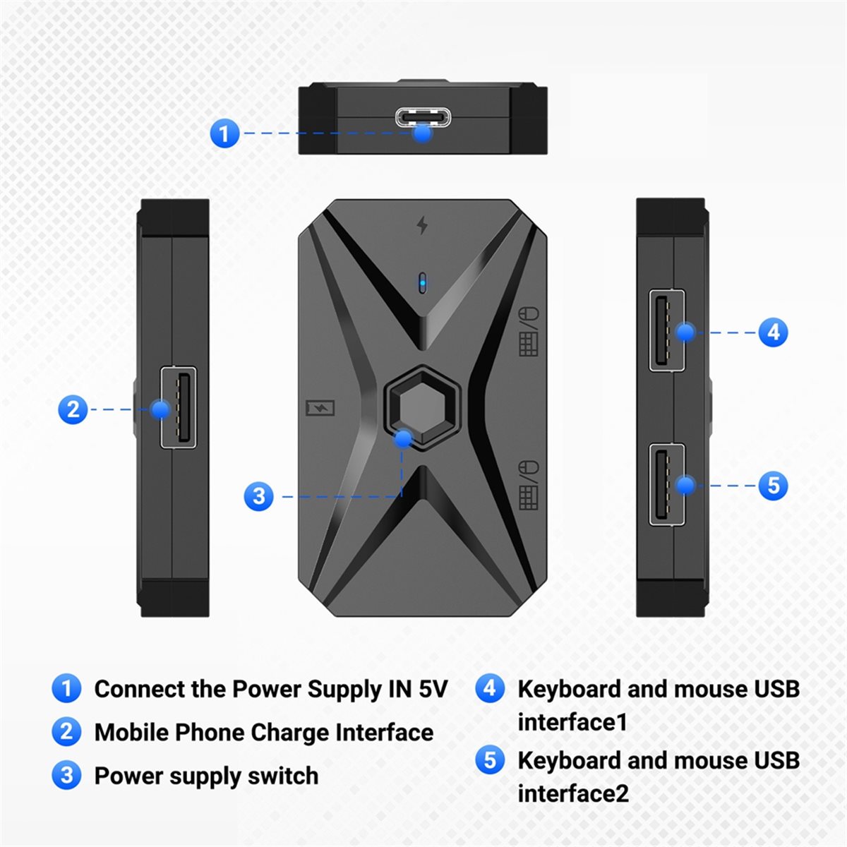 #48Y (Black)Mobile Games Conve - Gaming Keyboard And Mouse Converter For Mobile 评论和价格