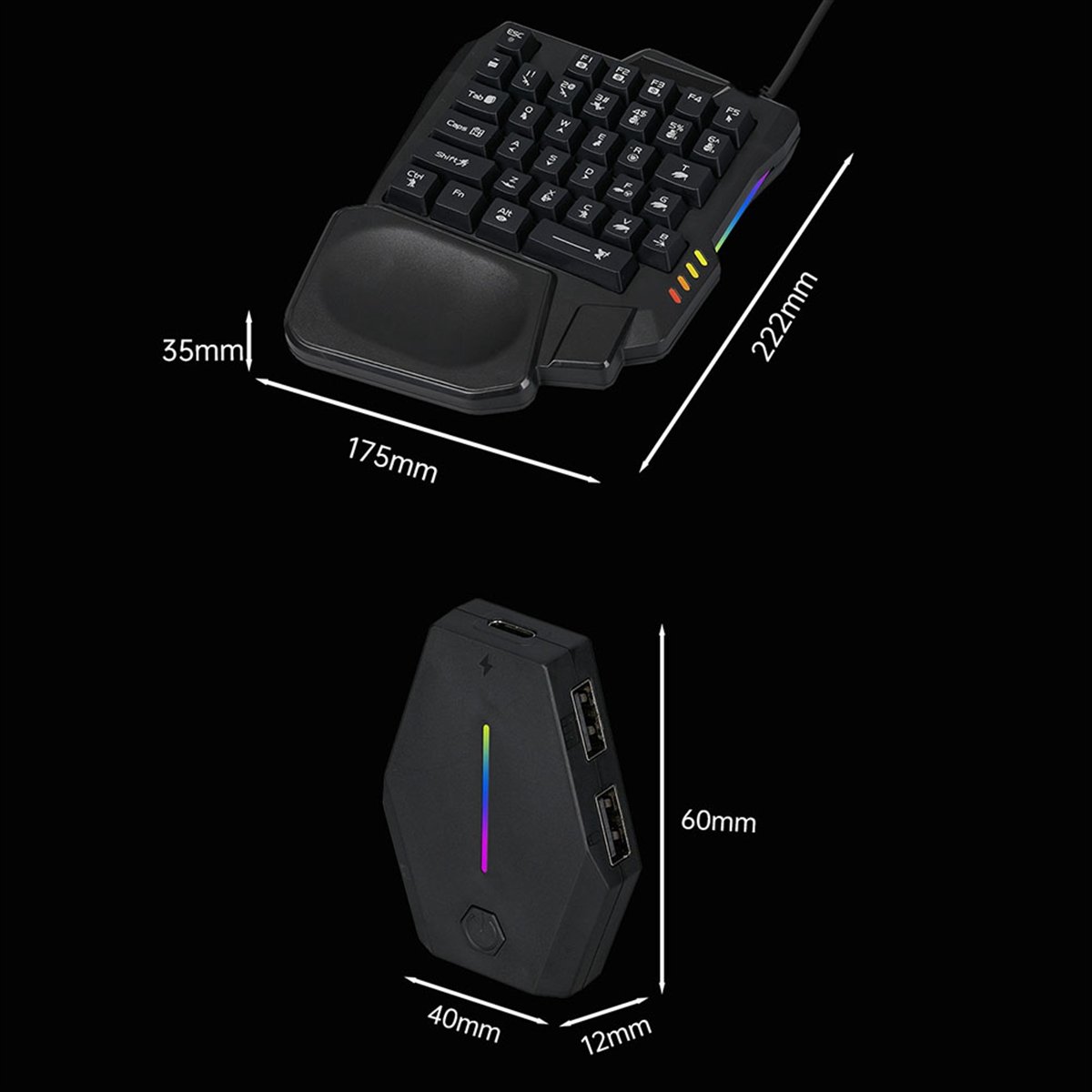 ★▲ 35Key Ergonomics RGB Gaming - Gaming Keyboard And Mouse Converter For Mobile 评论和价格