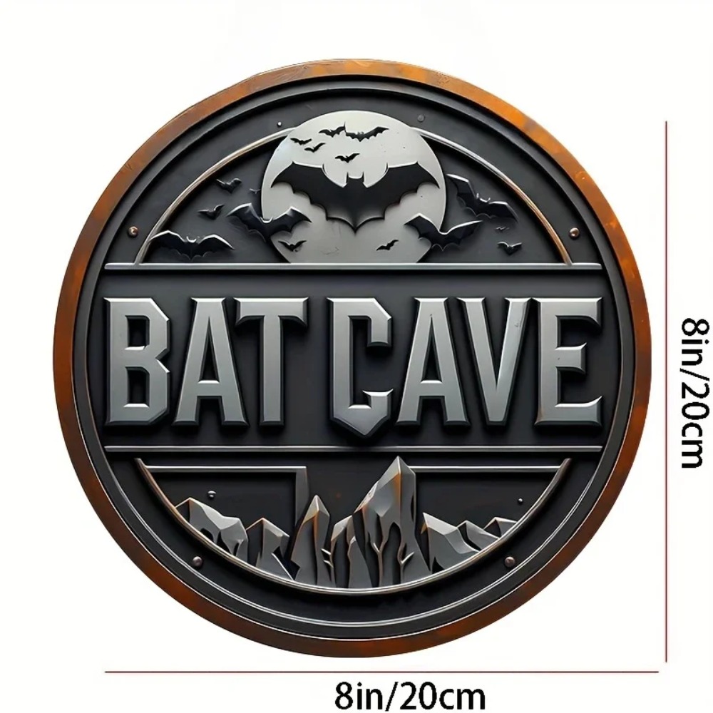 Vintage Bat Cave Metal Sign -  - Brass Weight Plate 评论和价格