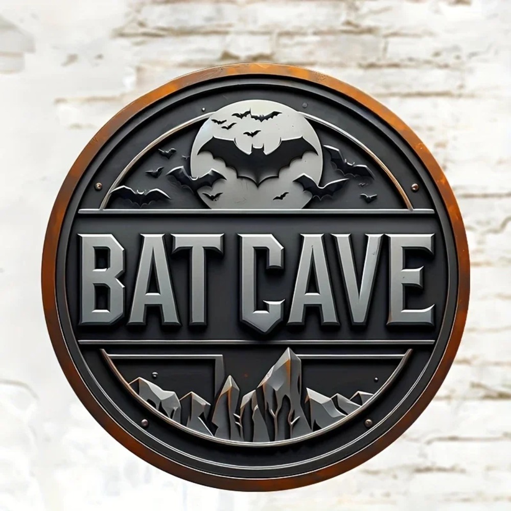 Vintage Bat Cave Metal Sign -  - Brass Weight Plate 评论和价格