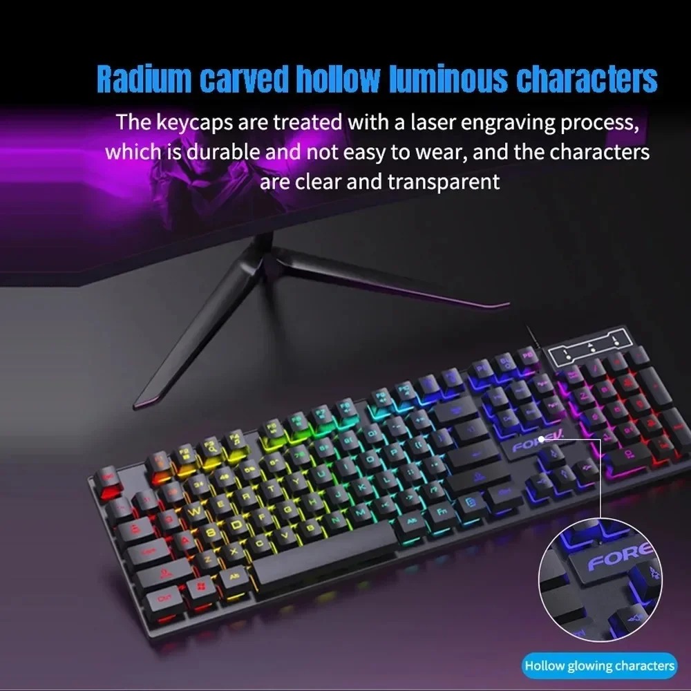 Kebidumei 104 key Backlit Mech - Gaming Keyboard And Mouse For Xbox 评论和价格