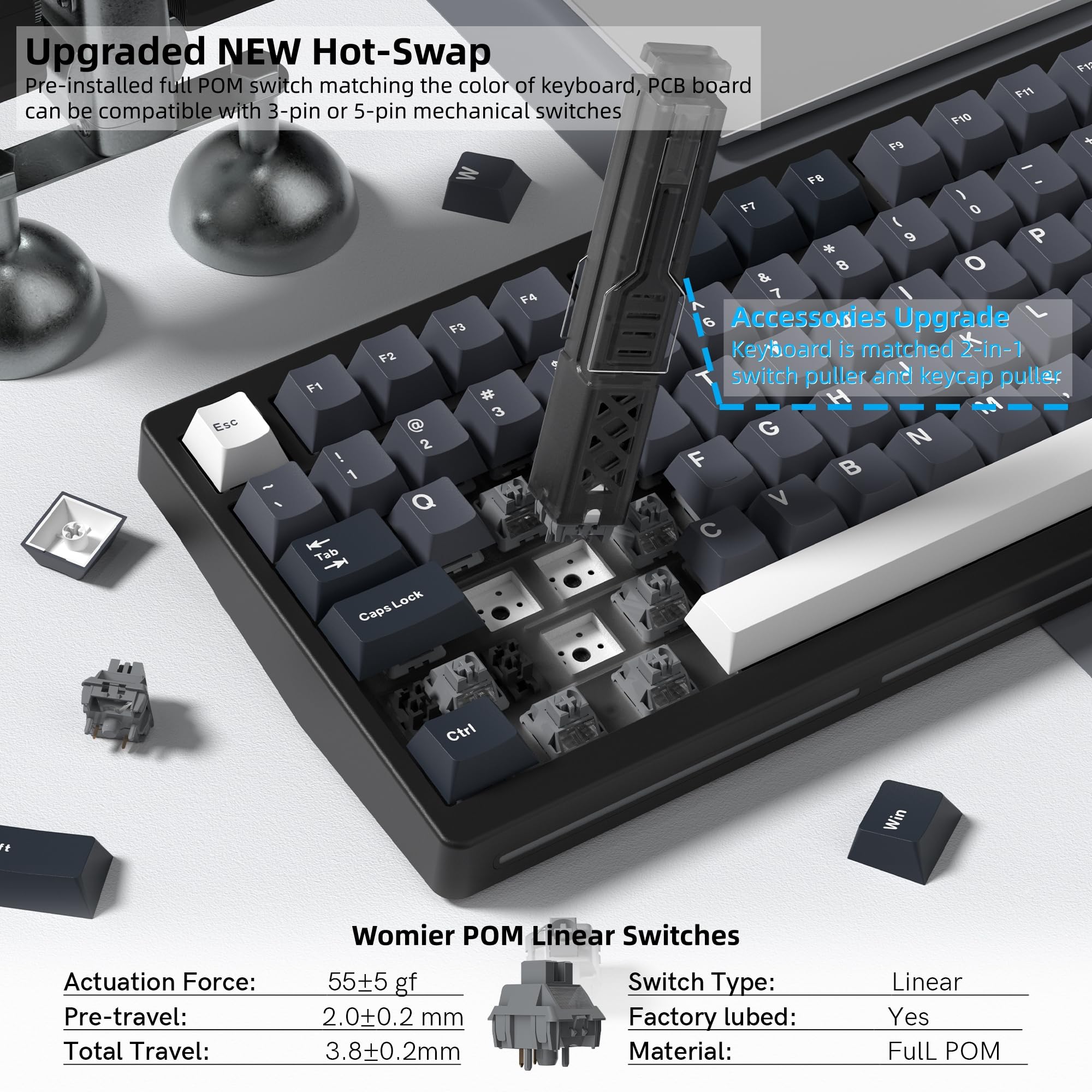 Womier MT75 Wireless Mechanica - Gaming Keyboard Thocky 评论和价格