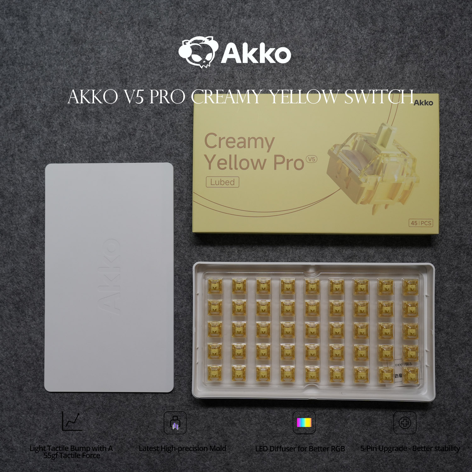 Akko V5 Pro Cream Yellow Switc - Keyboard Lube Kit 评论和价格